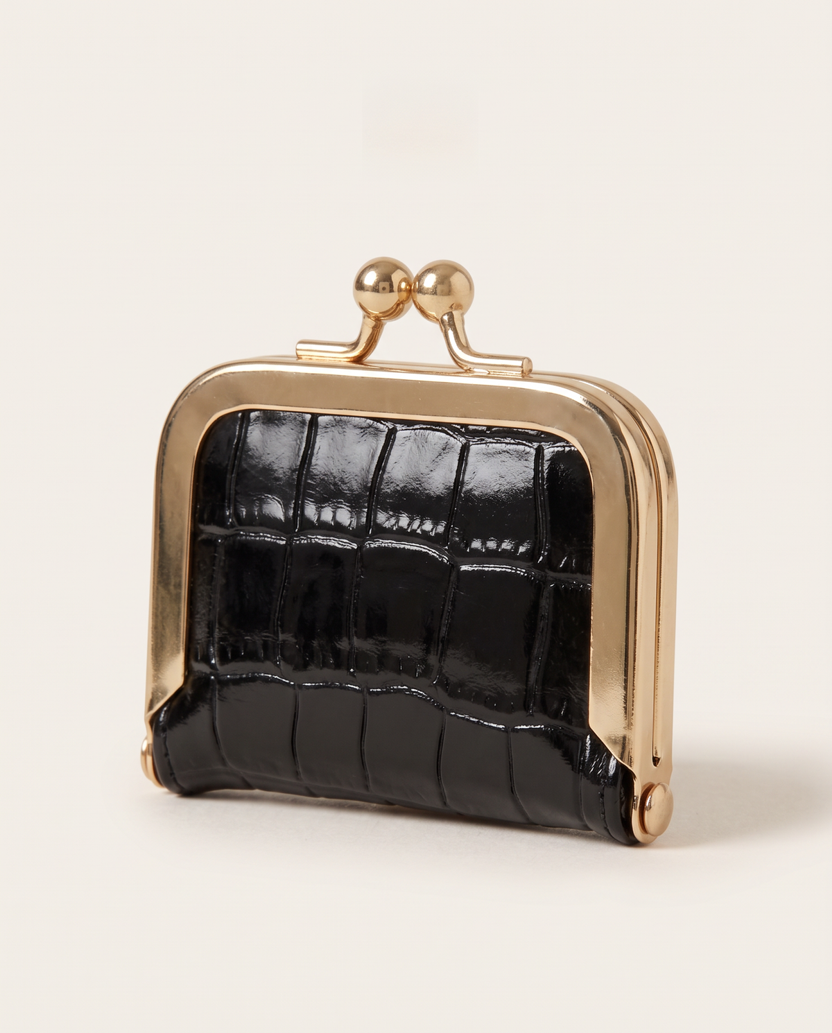 Mini Jewelry Pouch in Noir Croc