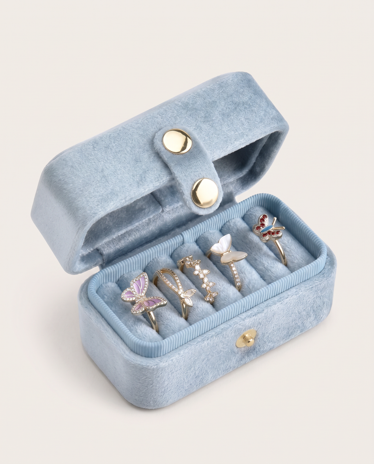 Mini Jewelry Box in Soft Aqua